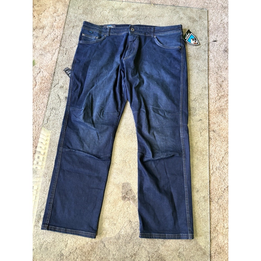 NWT Kuhl Rydr Jeans Mens 42x30 Midnight Blue Stretch Denim Articulated Knee